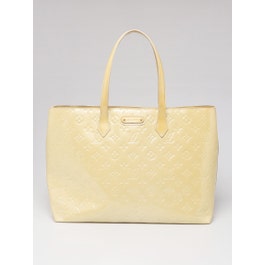 Louis Vuitton Blanc Corail Monogram Vernis Wilshire MM Bag