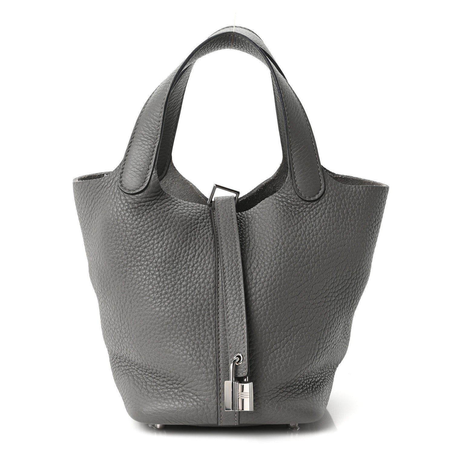 Hermes Taurillon Clemence Picotin Lock 18 PM Gris Meyer