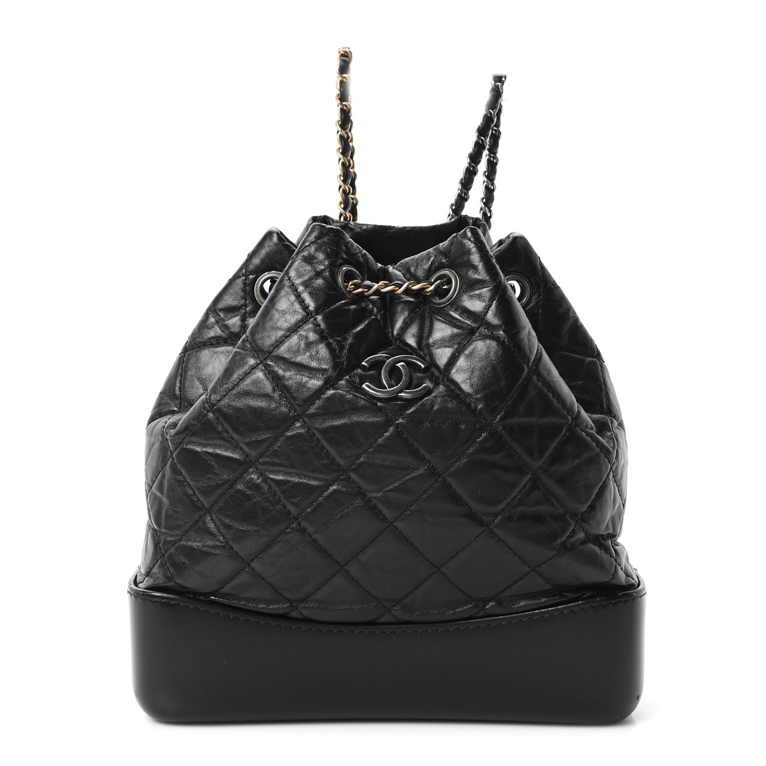 Chanel Aged Calfskin Quilted Small Gabrielle Backpack Black