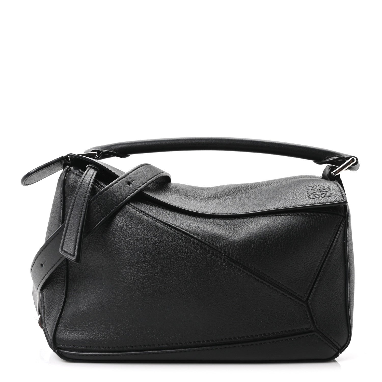 Loewe Calfskin Small Puzzle Bag Black