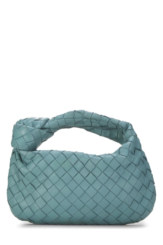 Blue Intrecciato Leather Jodie Mini