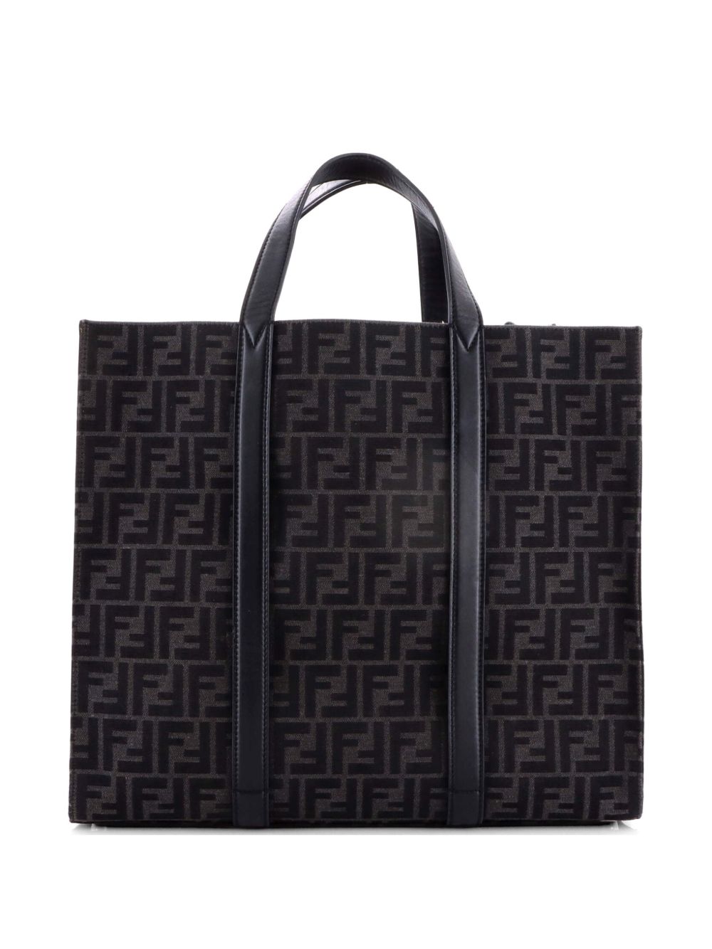 Fendi Convertible Open Zucca Jacquard Fabric and Leather Large tote bag