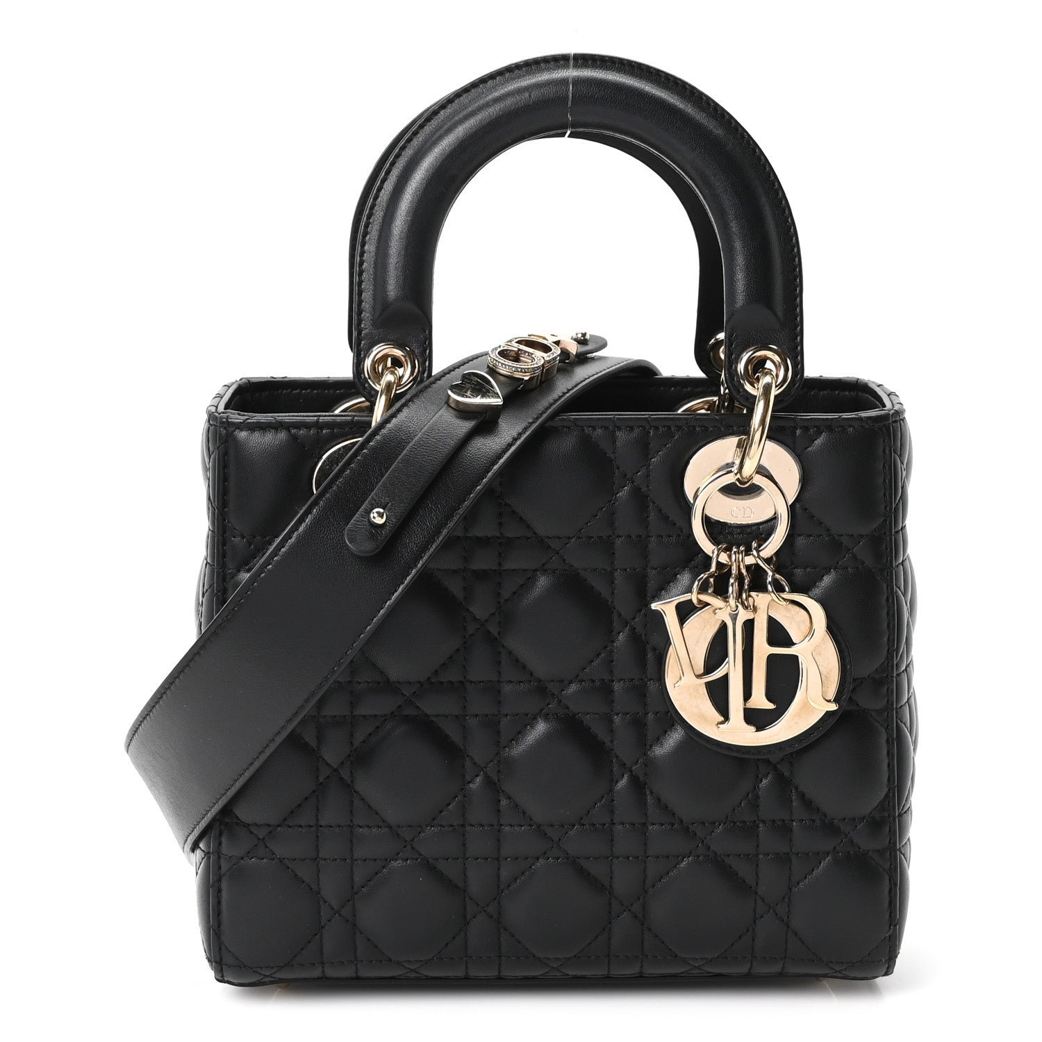 Christian Dior Lambskin Cannage Small My ABCDior Lady Dior Black