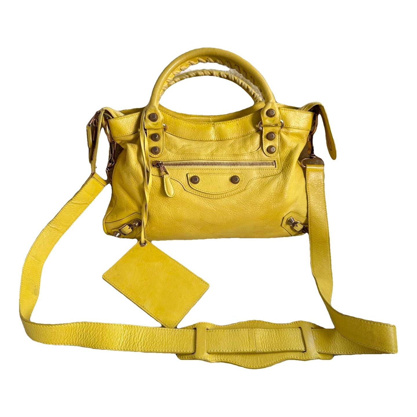 Town leather handbag