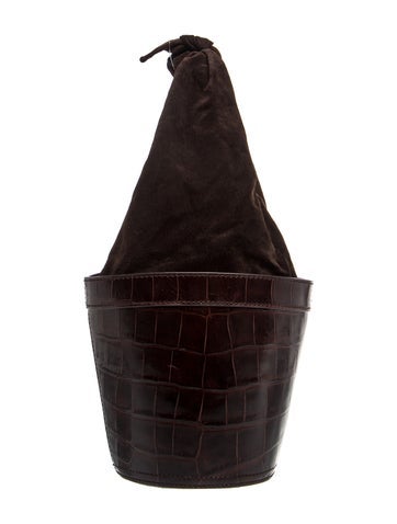 Embossed Leather Bucket Bag w/ Tags