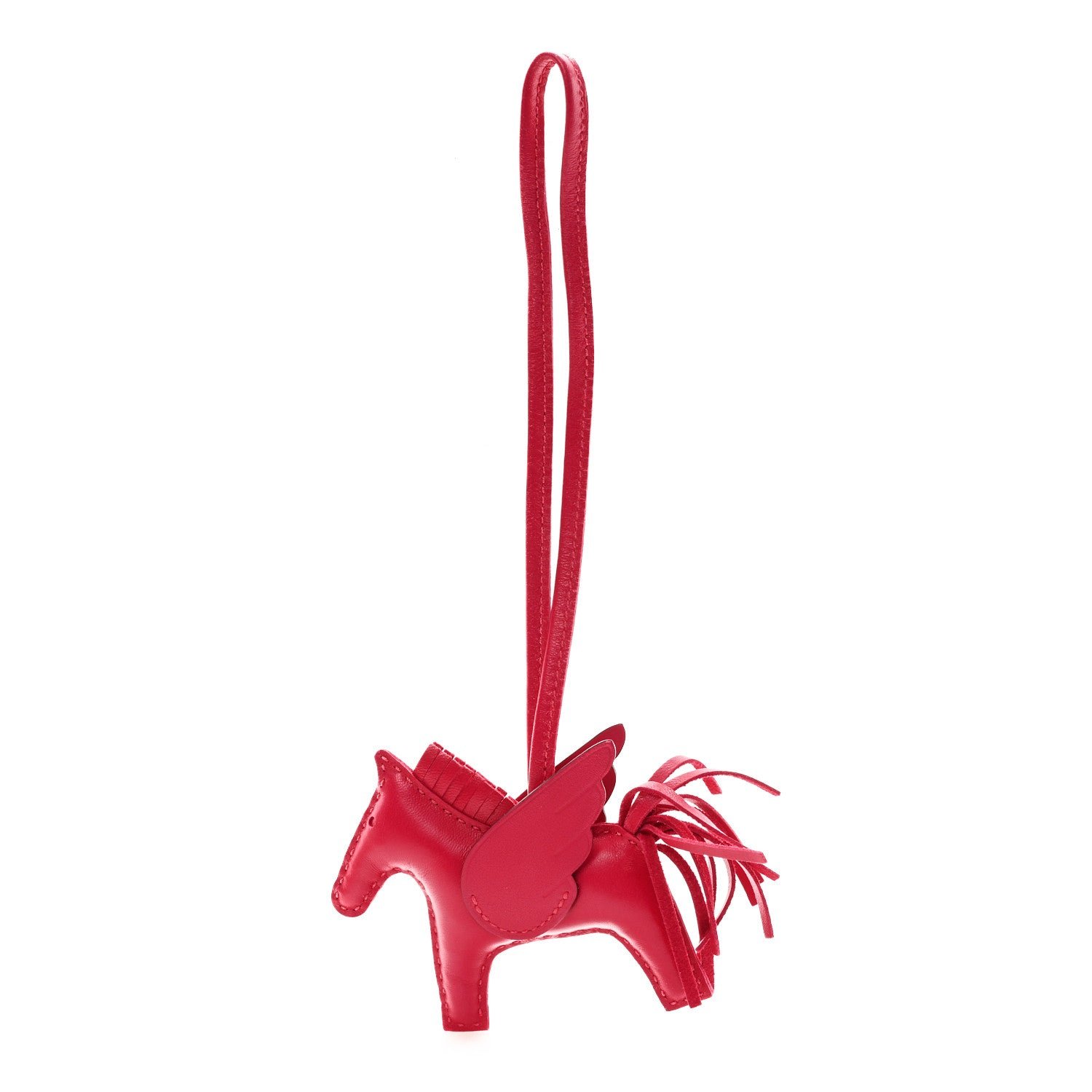 Hermes Milo Lambskin Grigri Rodeo Pegase Horse Bag Charm PM Framboise