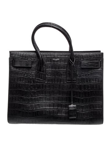 Embossed Leather Sac De Jour Large