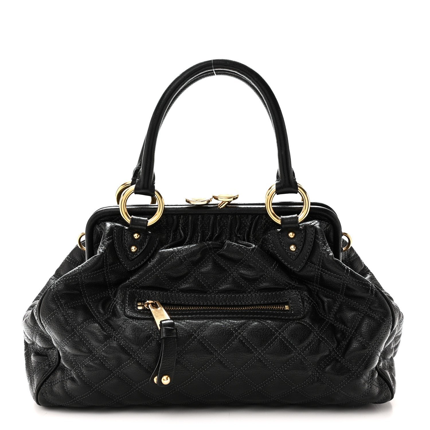 Marc Jacobs Calfskin Quilted Stam Black