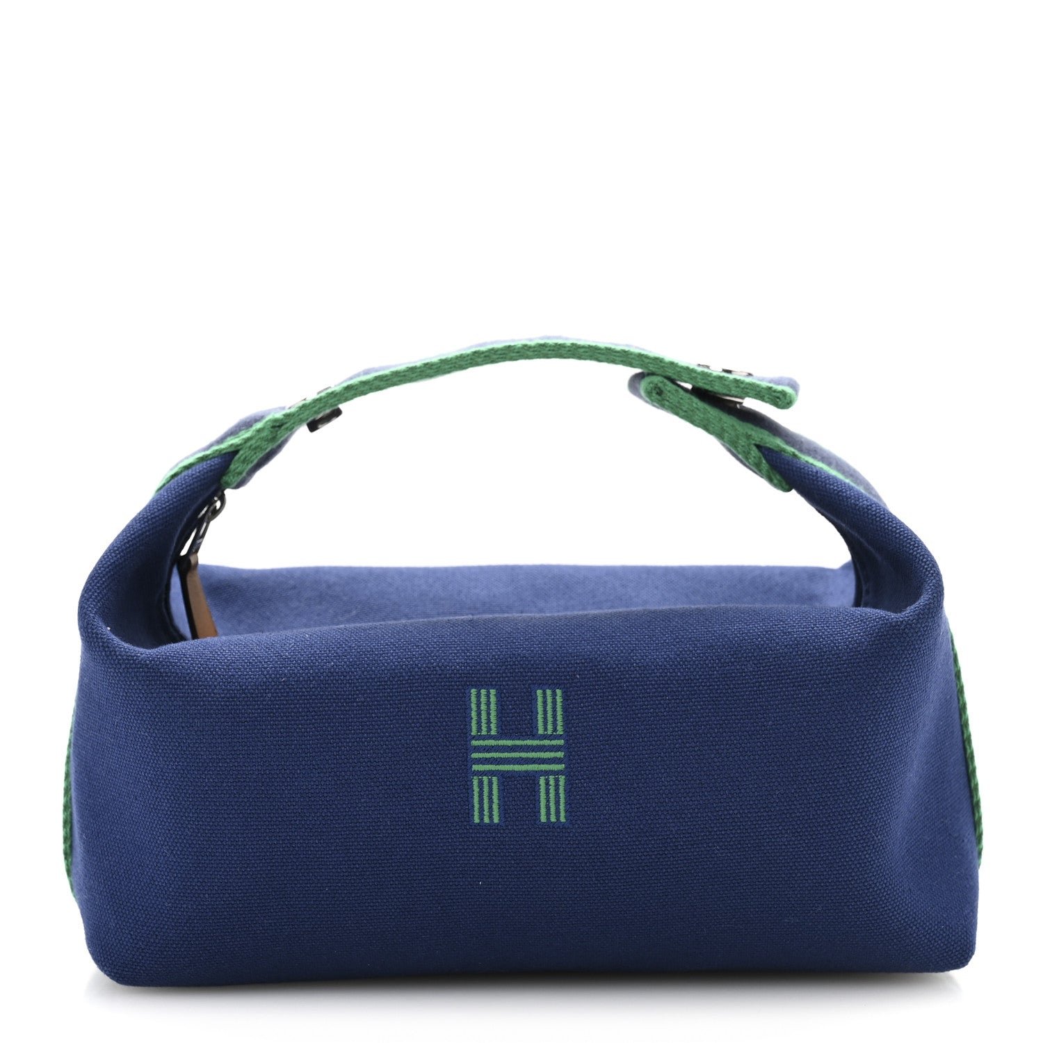 Hermes Canvas Small Bride-A-Brac Pouch Marine