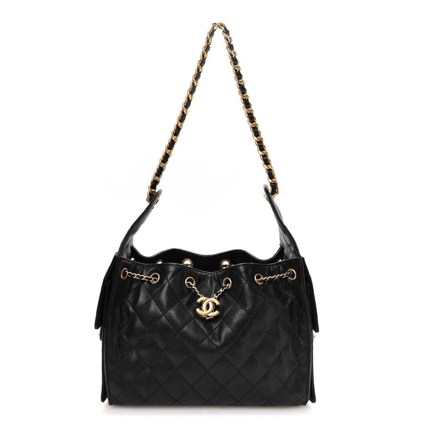 Caviar Quilted Small Chanel 25 Handbag Black
