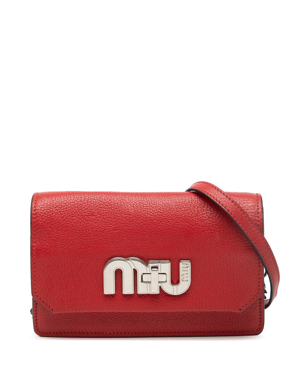 2010-2026 Goatskin Madras Miu Logo crossbody bag
