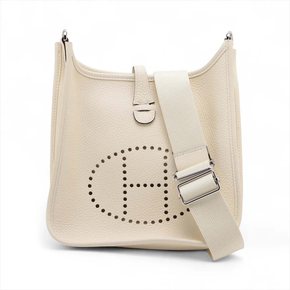 Hermès evelyn 3 23 Taurillon Clemence Creme Silver Metal Fittings