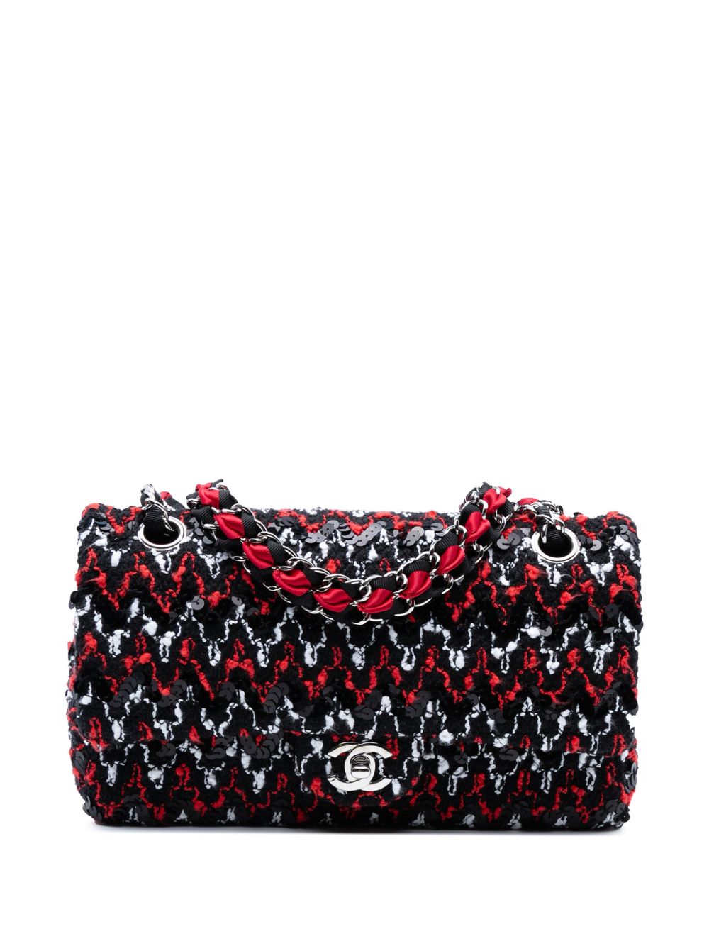 2009-2010 Medium Classic Sequined Tweed Double Flap shoulder bag