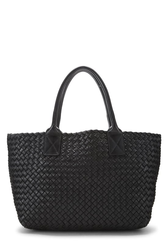 Black Intrecciato Cabat Tote Medium