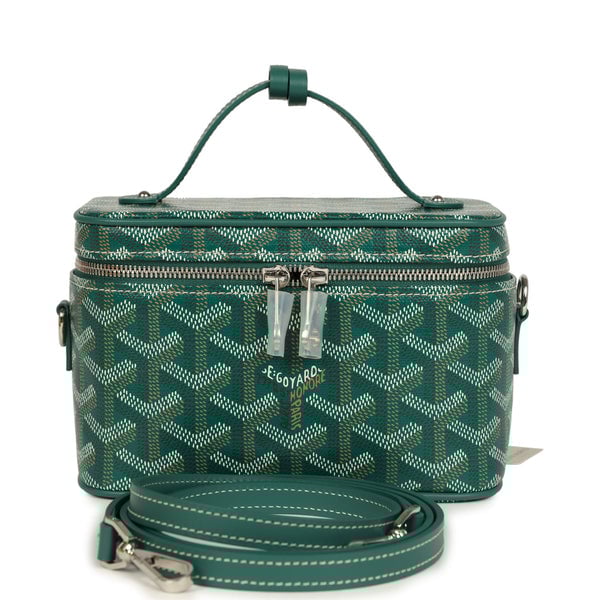 Goyard Goyard Goyardine Canvas Green Mini Muse Vanity Bag Palladium Hardware