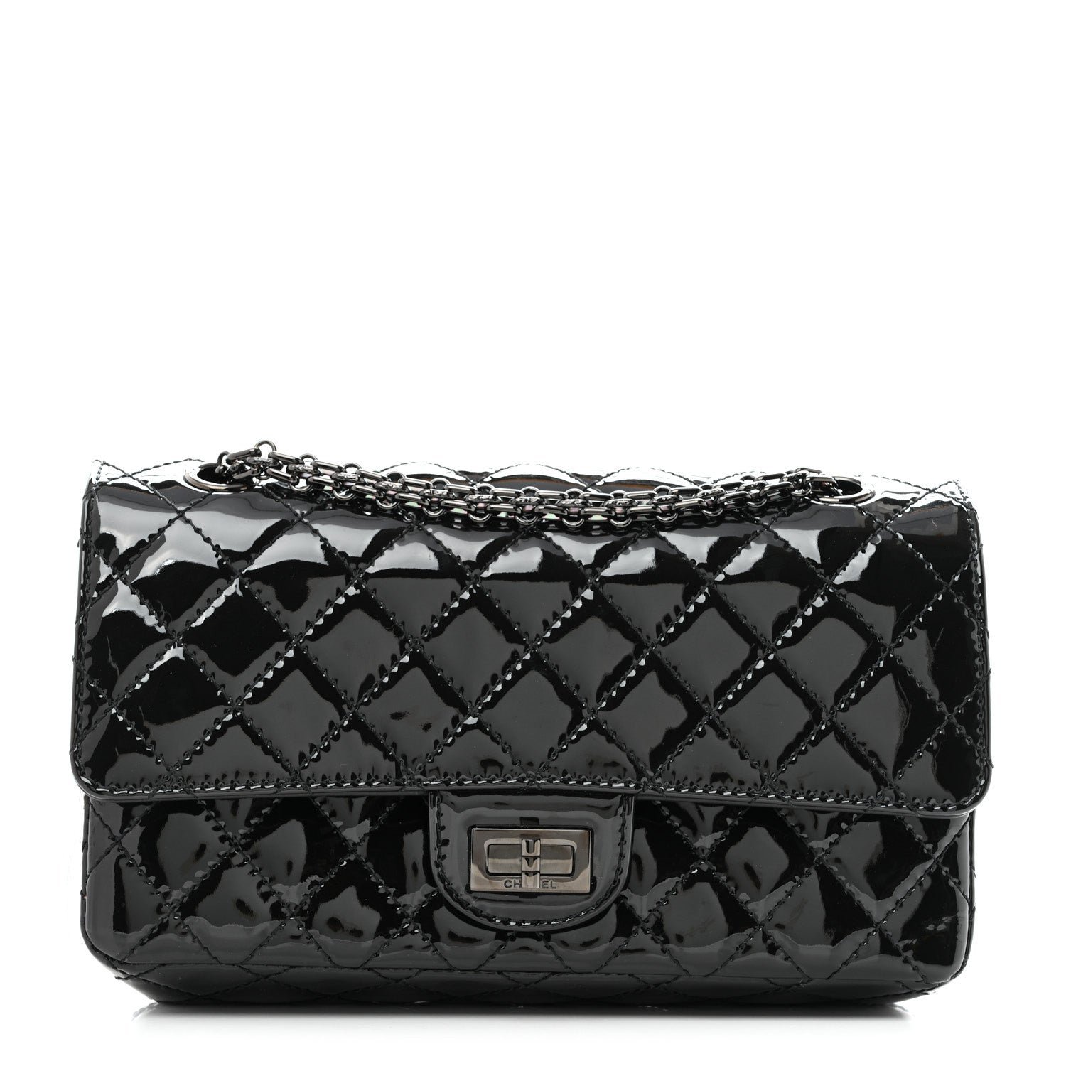 Chanel Patent Calfskin Quilted 2.55 Reissue 225 Flap So Black