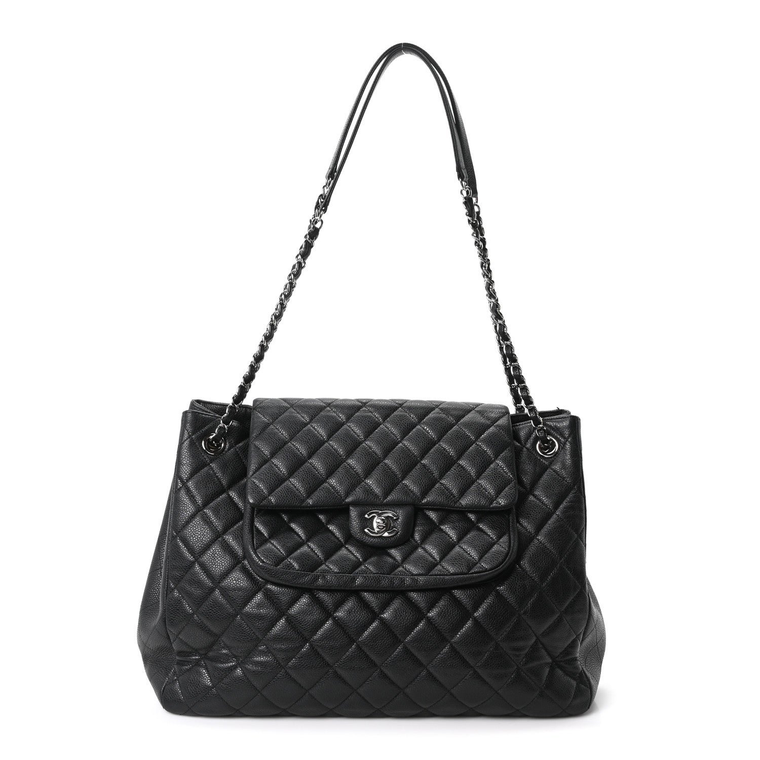Chanel Caviar Quilted Flap Tote Black