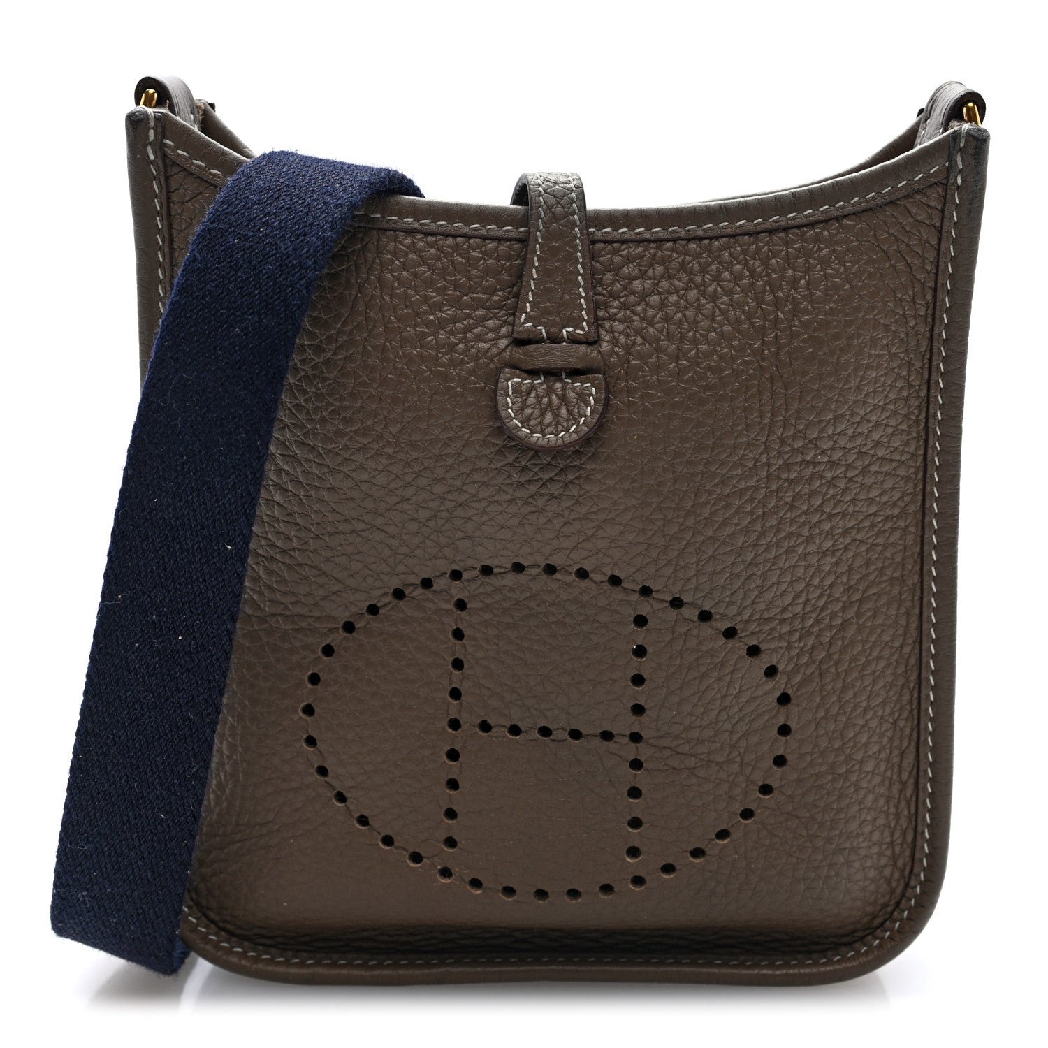 Hermes Taurillon Clemence Amazone Evelyne TPM Etoupe Bleu Indigo