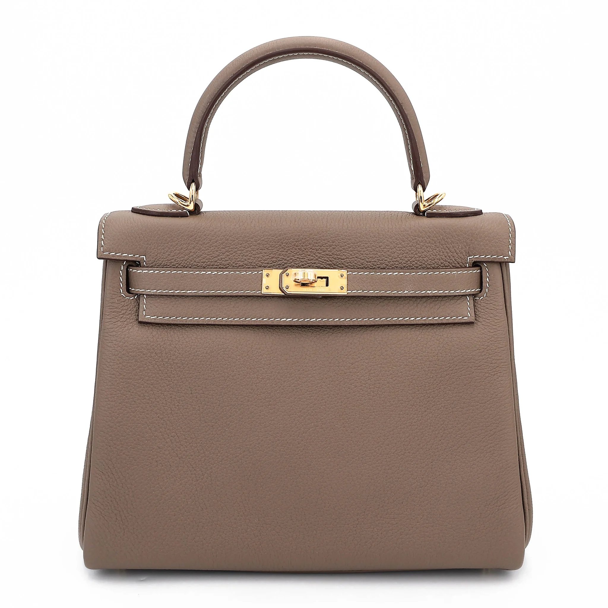 Brand New ( Rank N ) HERMÈS Kelly 25 Etoupe (18) Togo Gold hardware K (2025)
