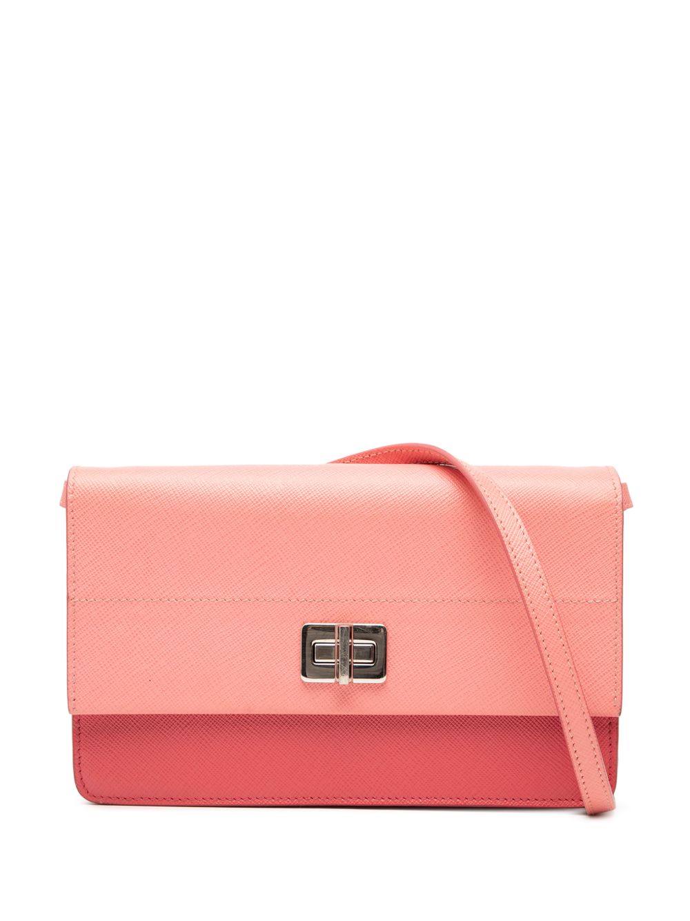 Prada 2010-2025 Saffiano Turn Lock Wallet on Strap crossbody bag
