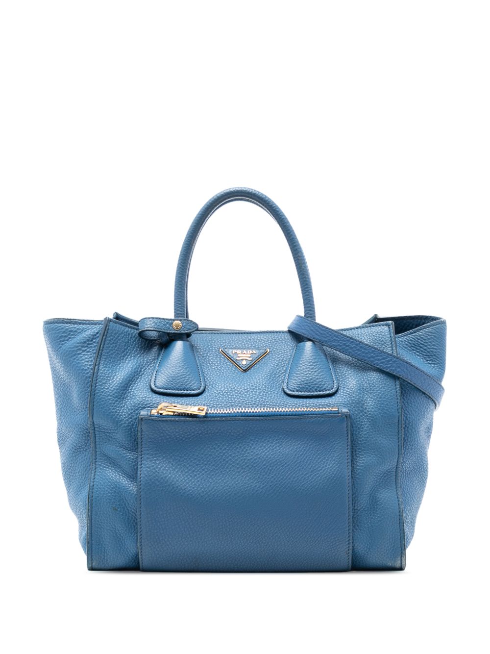 Prada 2000-2025 Vitello Daino Front Pocket Open Convertible Tote satchel