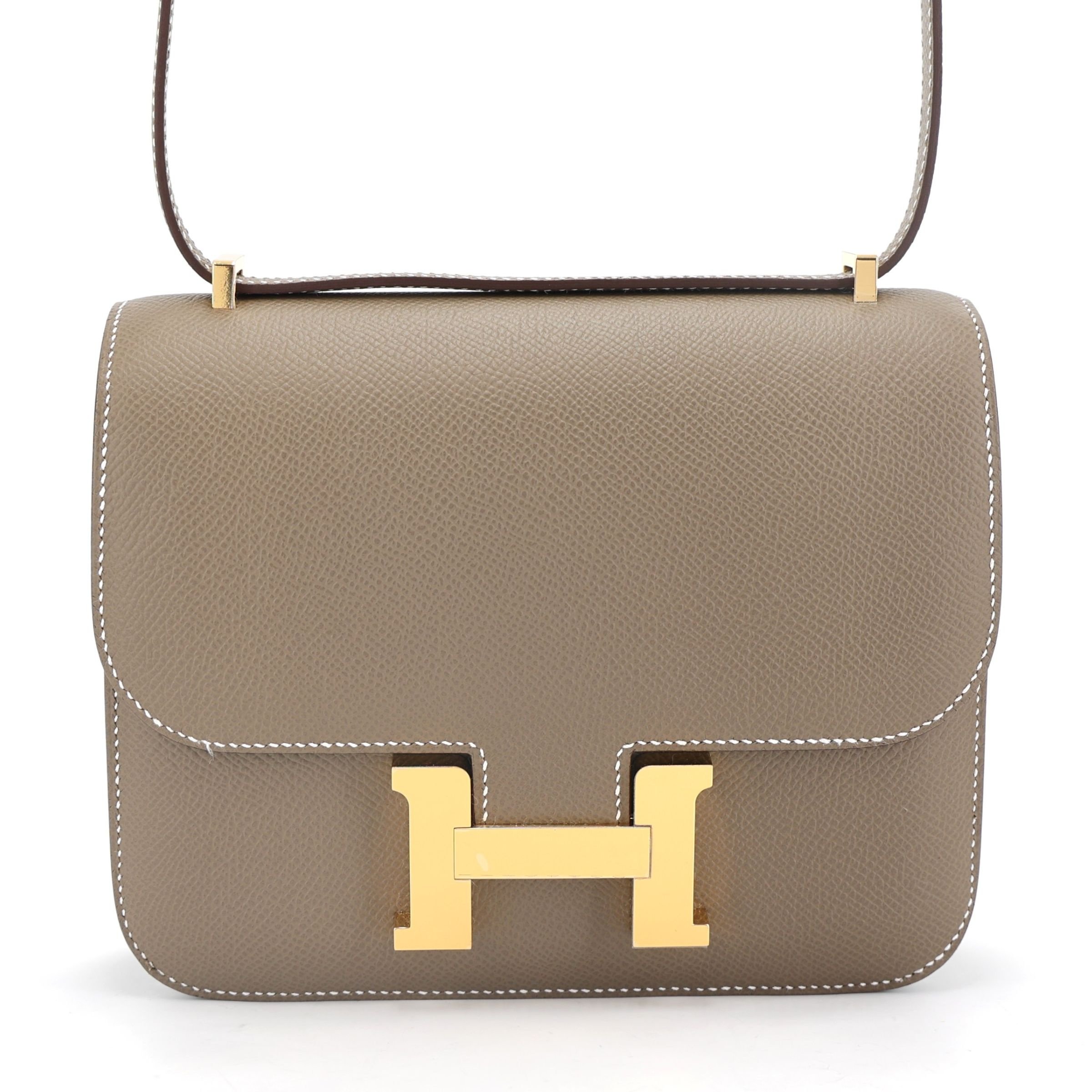 Hermes Brand New ( Rank N ) HERMÈS Constance Mini Etoupe (18) Epsom Gold hardware K (2025)