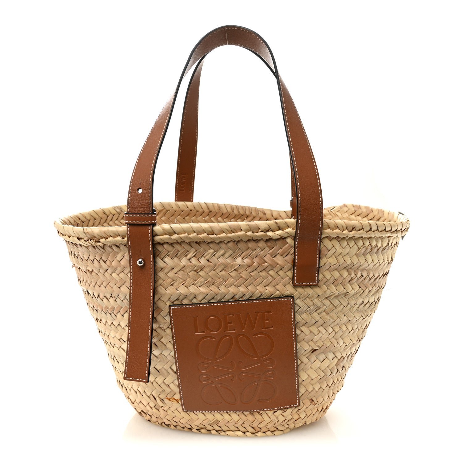Loewe Raffia Basket Tote Bag Natural Tan