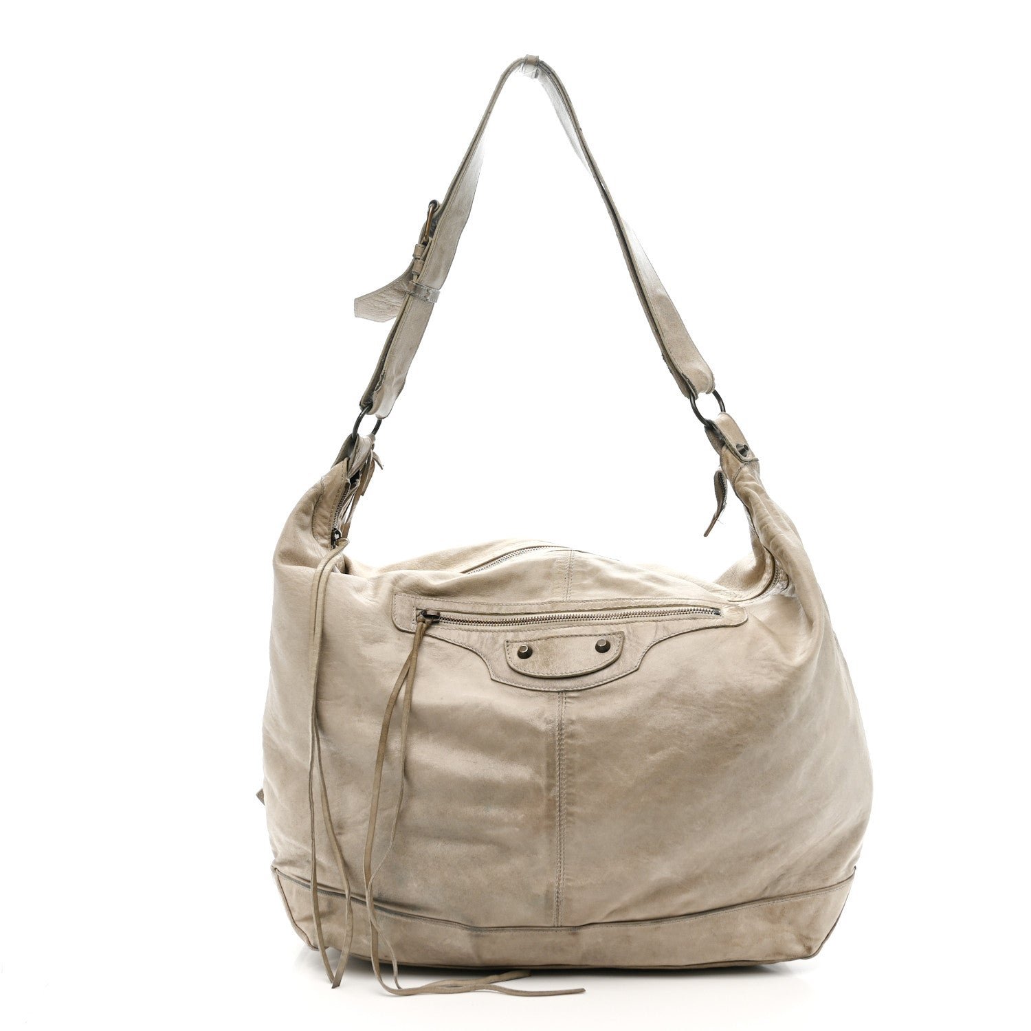 Balenciaga Balenciaga Agneau Classic Silver Hardware Courier XL Hobo Argent