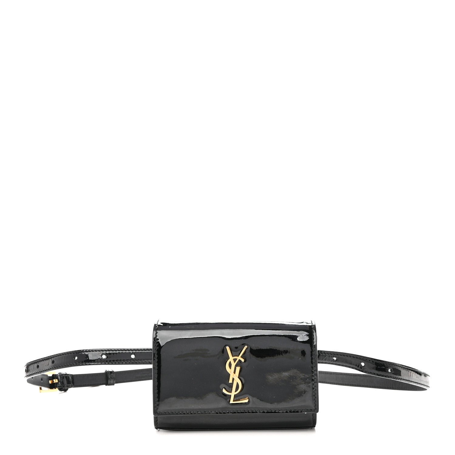 Saint Laurent Patent Monogram Kate Belt Bag Black