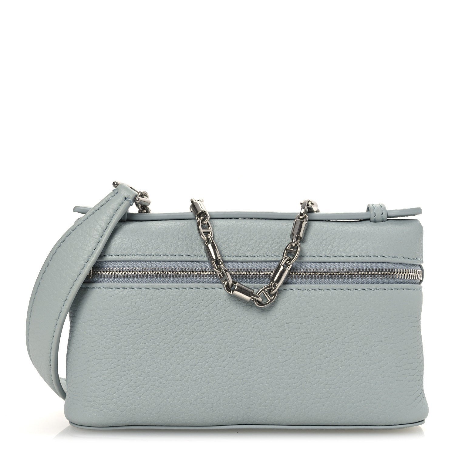 Loro Piana Grained Calfskin Extra Pocket Mini Pouch Minty Breeze