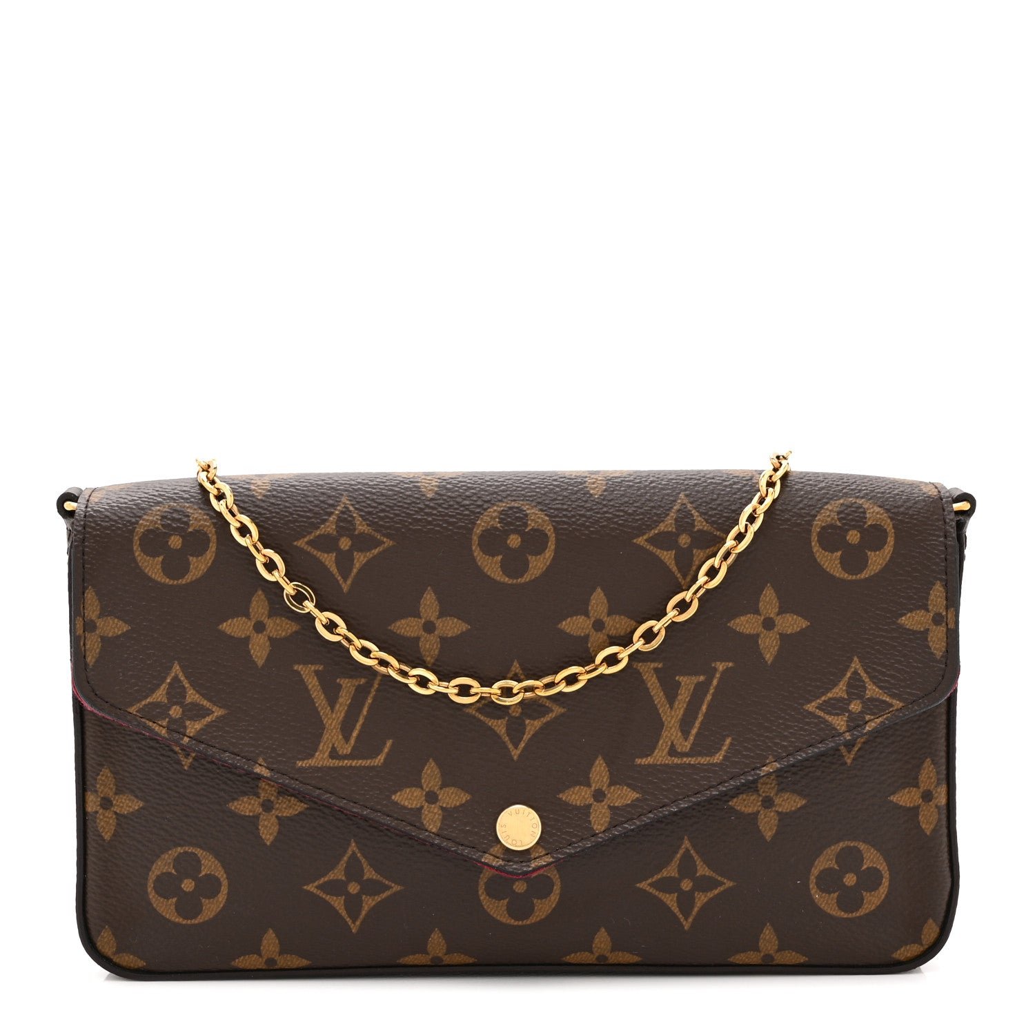 Louis Vuitton Louis Vuitton Monogram Pochette Felicie Chain Wallet Fuchsia