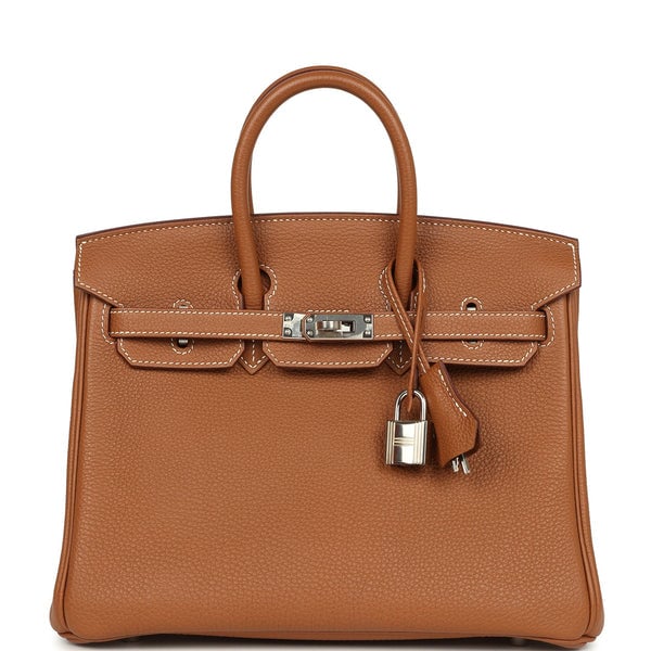 Hermes Pre-owned Hermes Birkin 25 Gold Togo Palladium Hardware