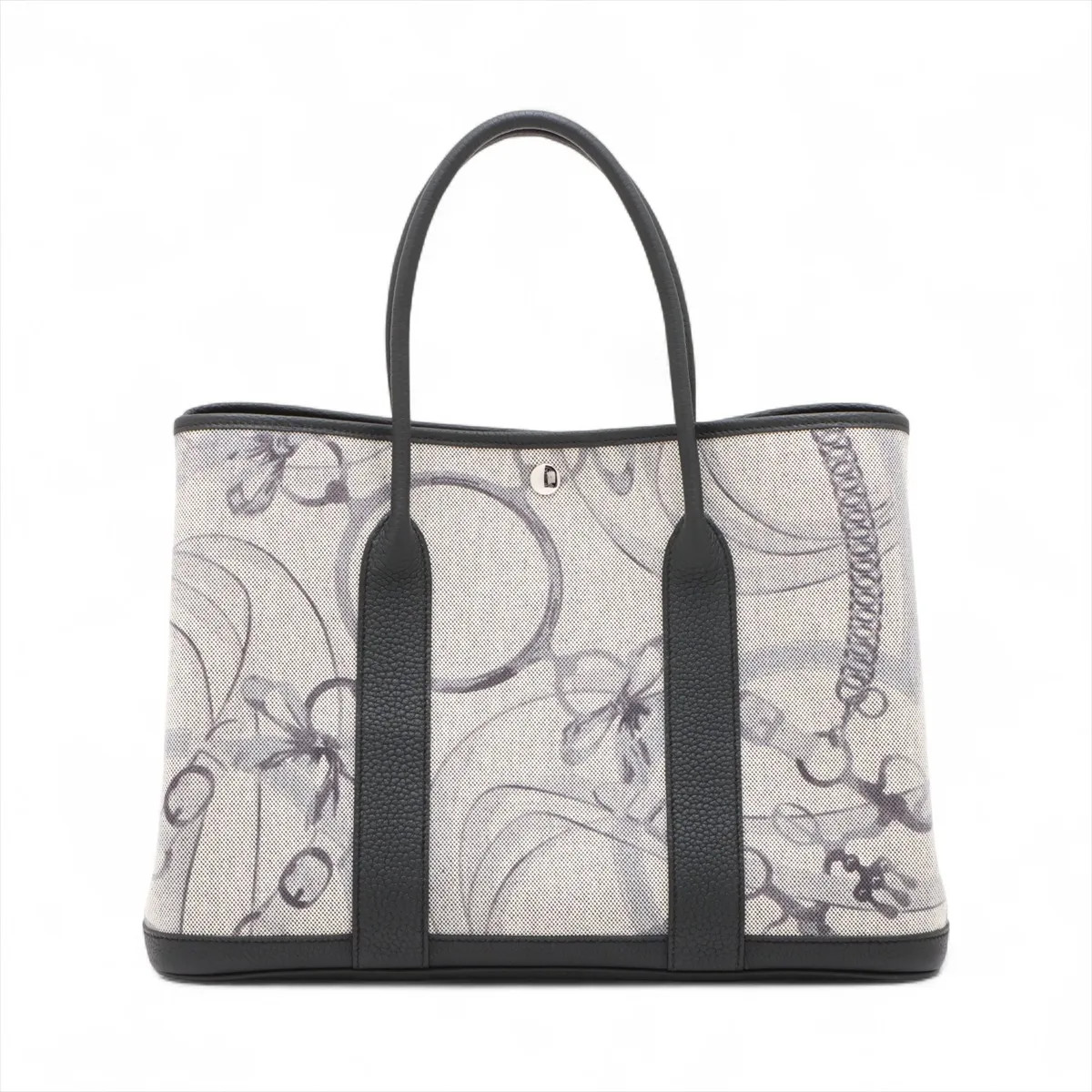 Hermès garden party 36 PM Twirl Ash x Negonda Black Silver Metal Fittings