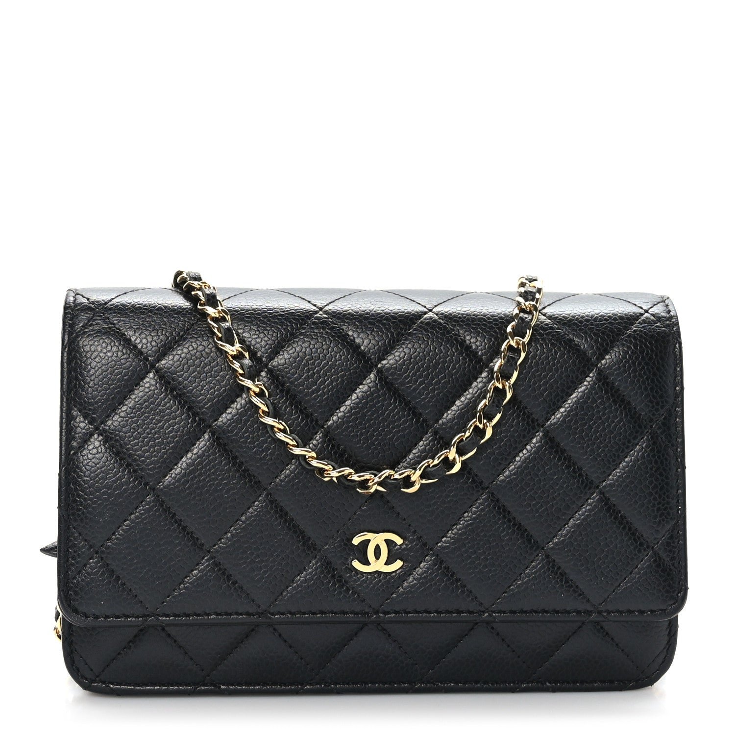 Chanel Caviar Quilted Wallet on Chain WOC Black
