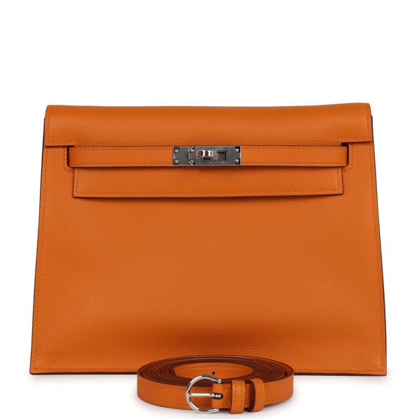 Hermes Hermes Kelly Danse Abricot Verso Evercolor Palladium Hardware