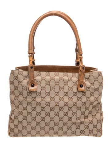 GG Canvas Vintage GG Canvas Bamboo Handle Tote Bag Vintage