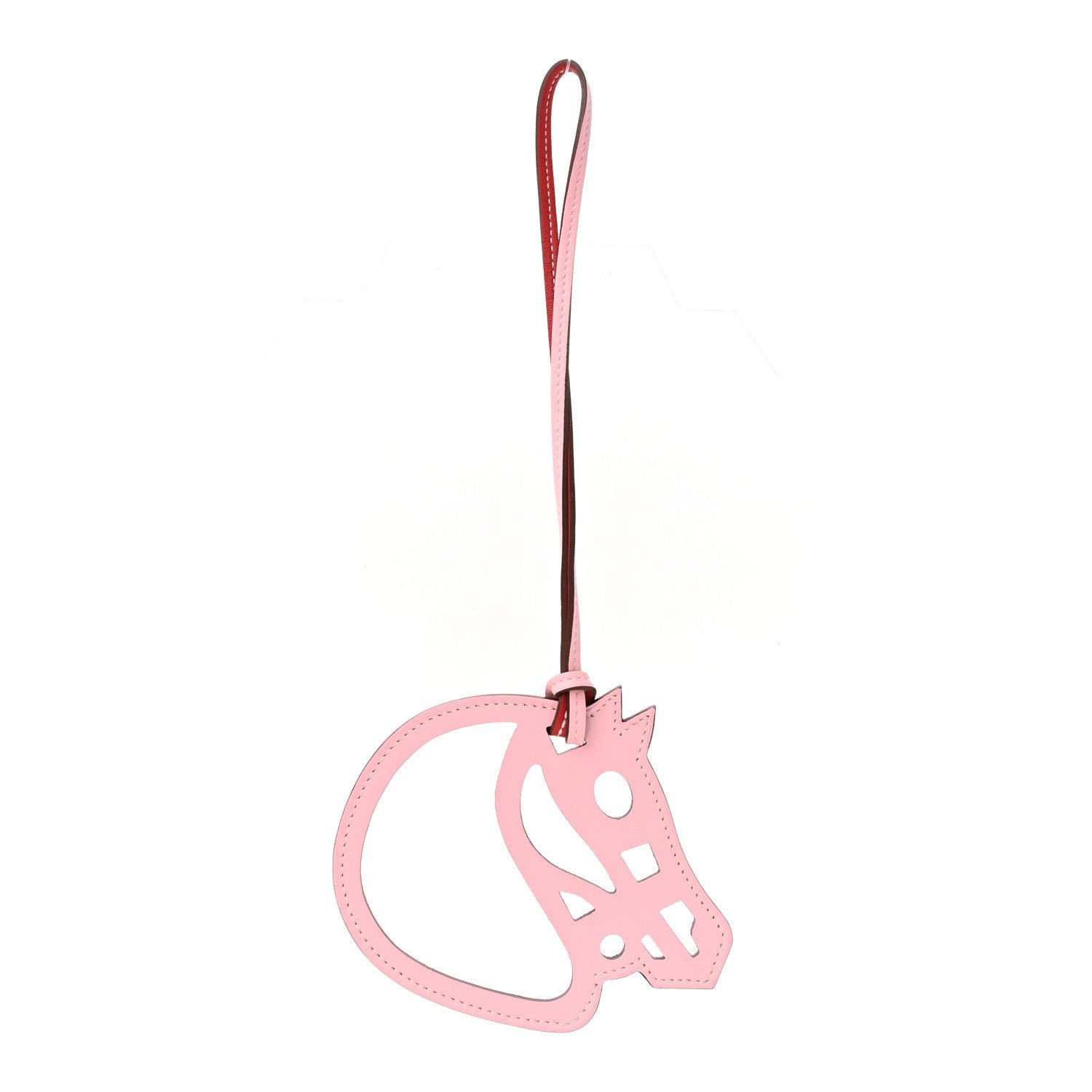 Hermes Swift Paddock Cheval Horse Bag Charm Rose Sakura Vermillion