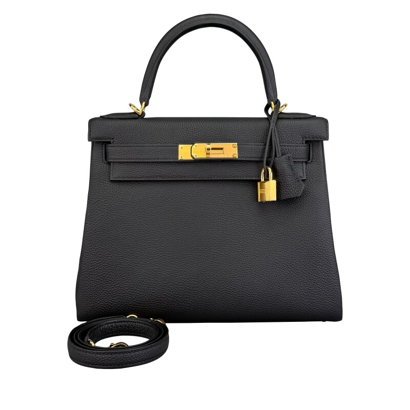 Black Togo Retourne Kelly 28 Gold Hardware, 2026