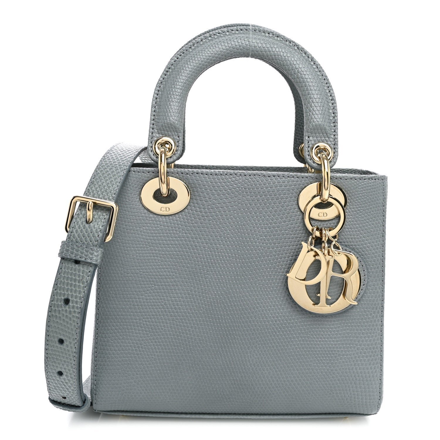 Christian Dior Lizard Small Lady Dior Cloud Blue