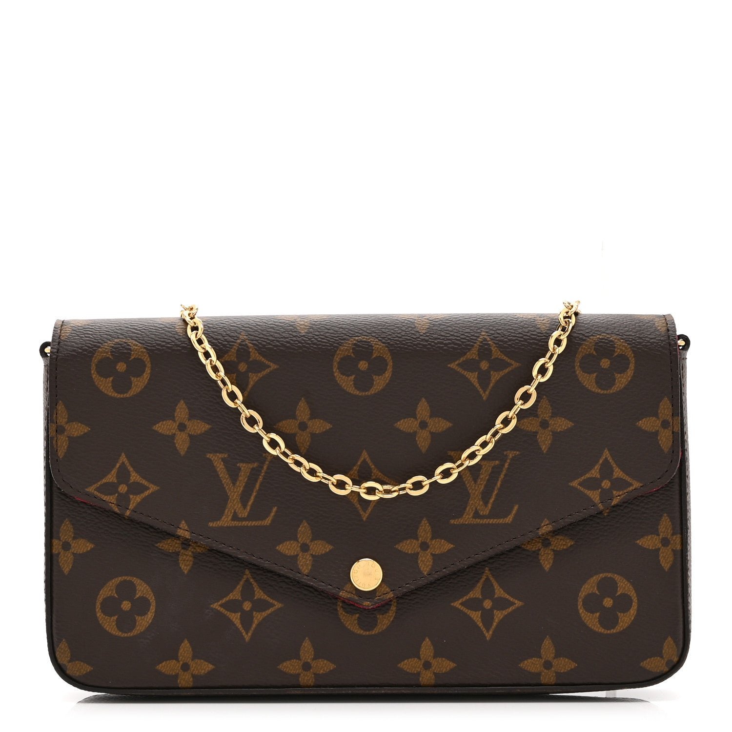 Louis Vuitton Monogram Pochette Felicie Chain Wallet Fuchsia
