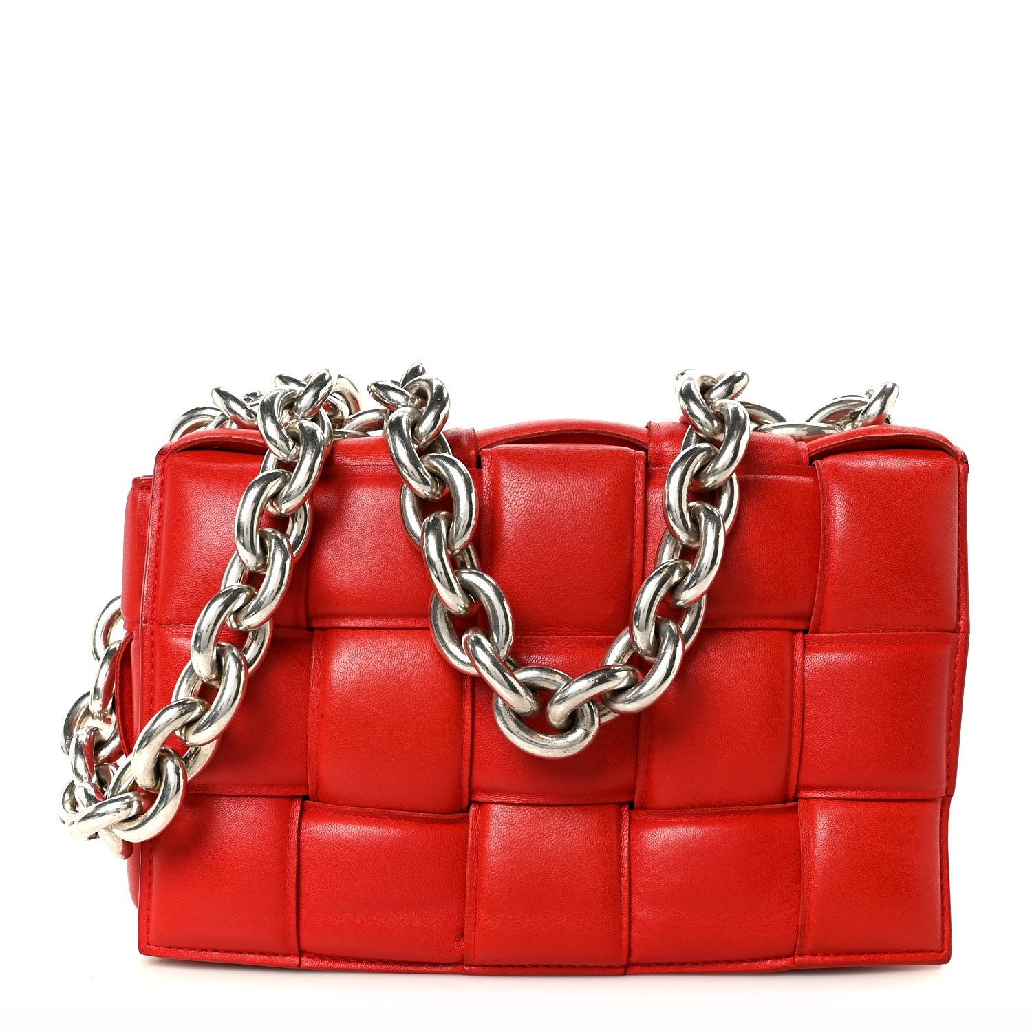 Bottega Veneta Bottega Veneta Lambskin Maxi Intreccio Padded Chain Cassette Crossbody Bag Nail Polish