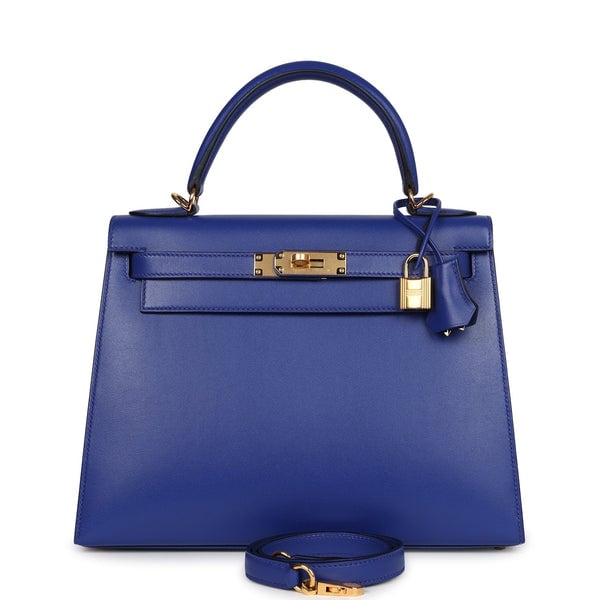 Hermes Hermes Kelly Sellier 28 Bleu Electric Tadelakt Gold Hardware