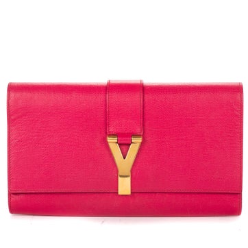 Leather Ligne Y Clutch