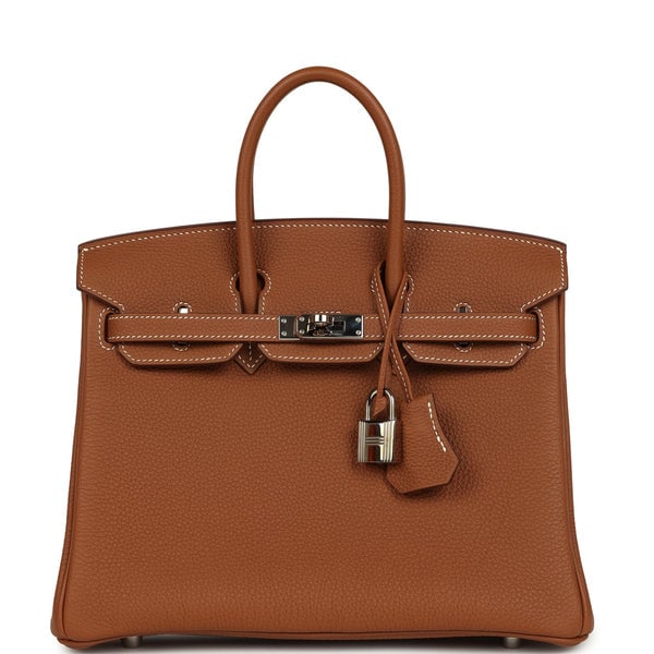 Hermes Pre-owned Hermes Birkin 25 Gold Togo Palladium Hardware
