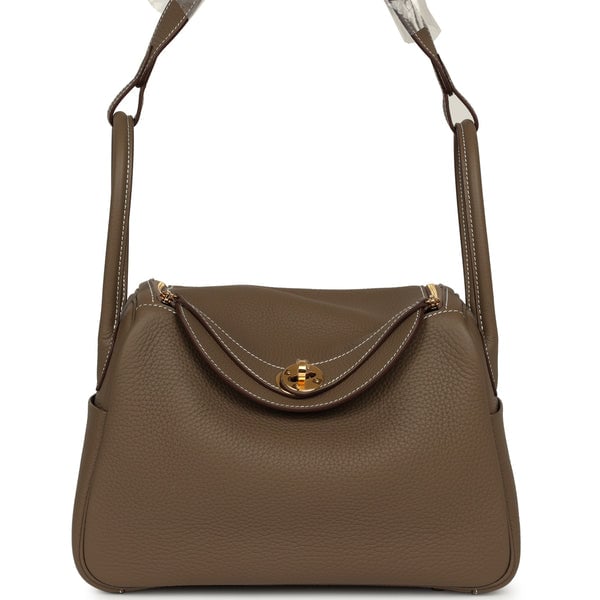 Hermes Lindy 26 Etoupe Clemence Gold Hardware