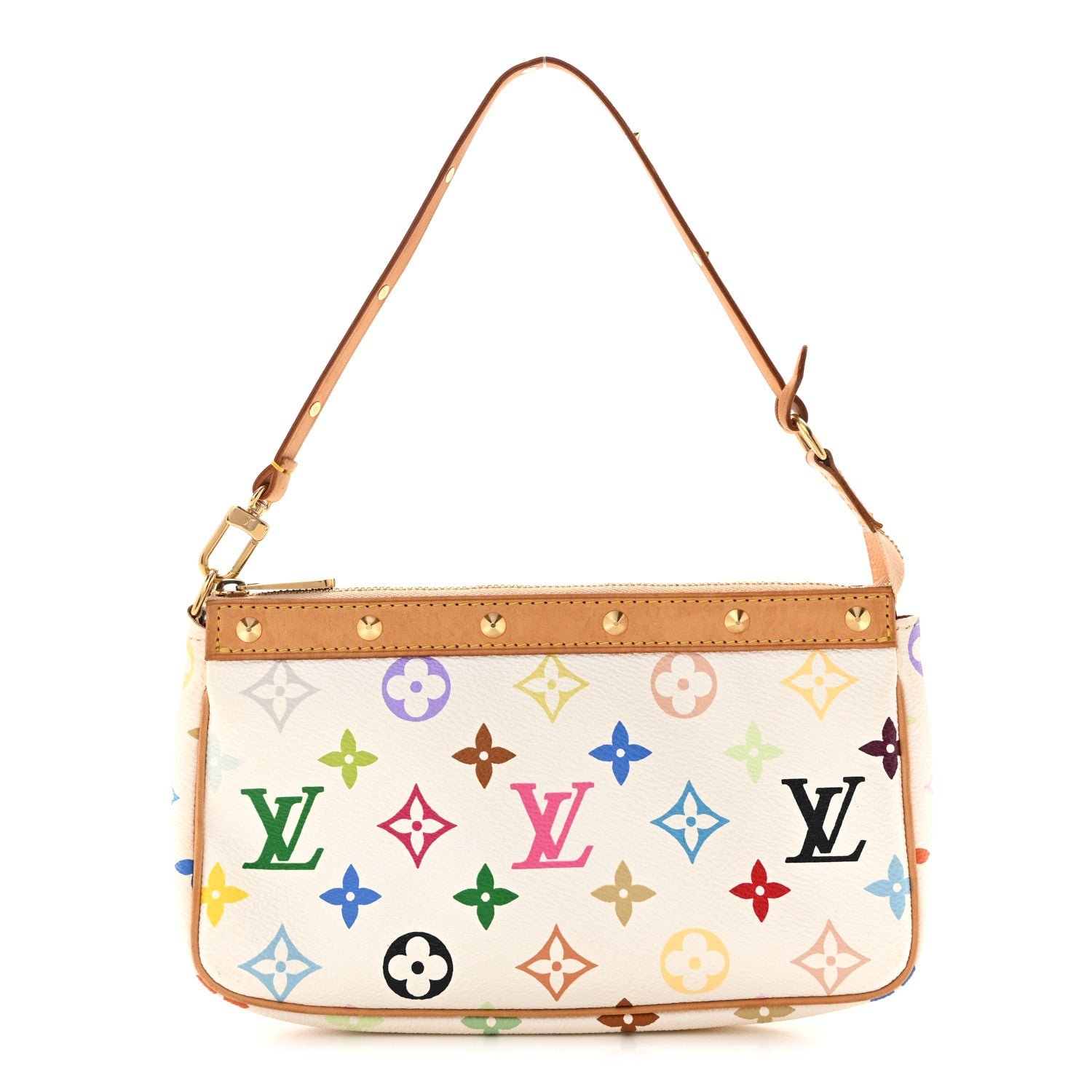 Louis Vuitton Monogram Multicolor Pochette Accessories White