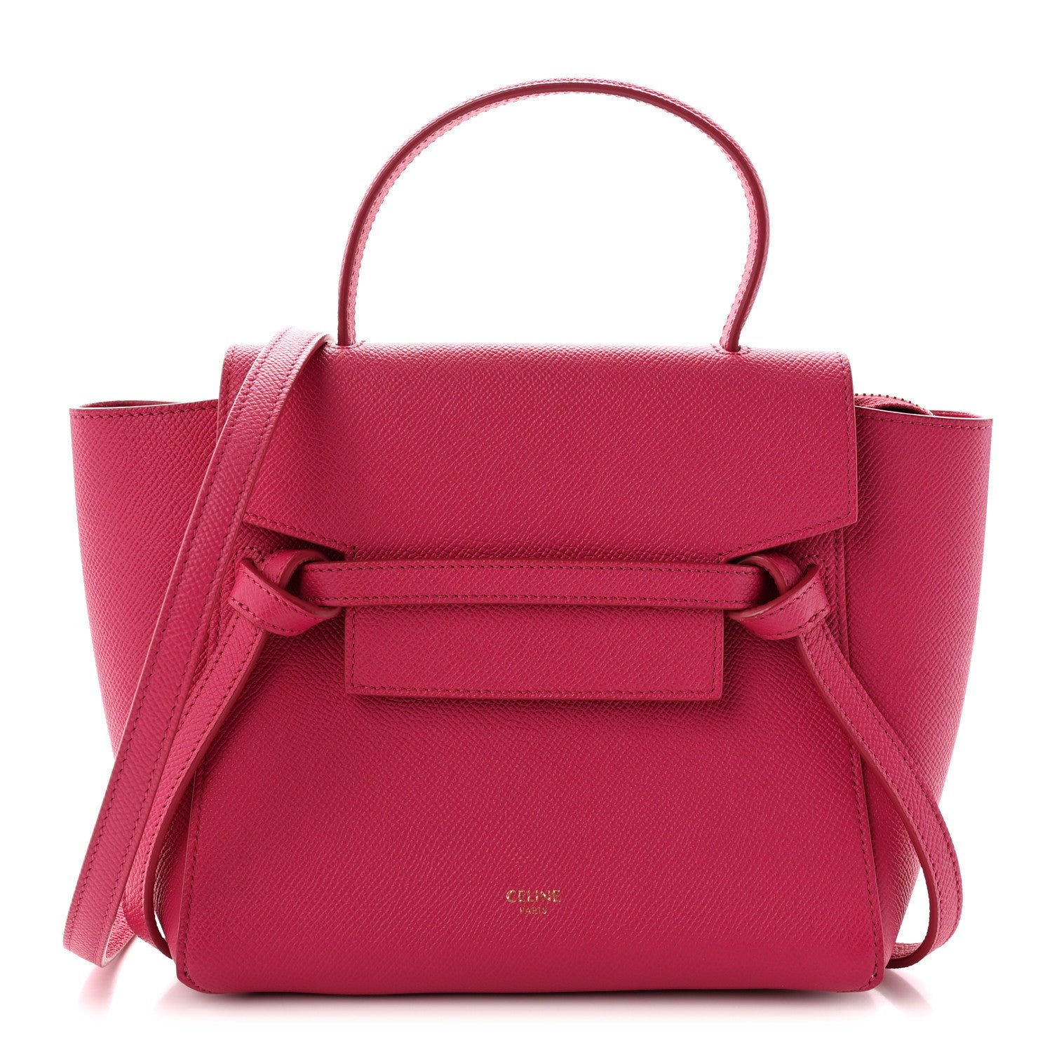 Celine Grained Calfskin Nano Belt Bag Raspberry