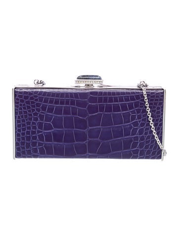 Judith Leiber Embossed Leather Alligator Clutch Minaudière