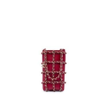 Lambskin Tech Me Out Clutch With Chain