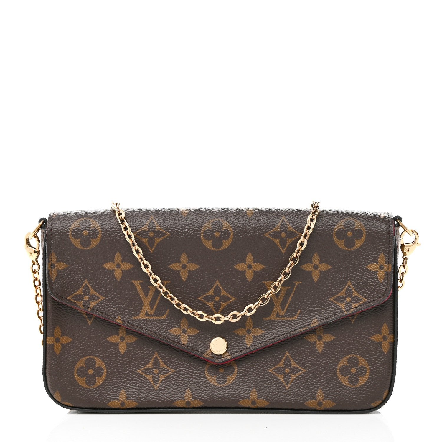 Louis Vuitton Monogram Pochette Felicie Chain Wallet Fuchsia